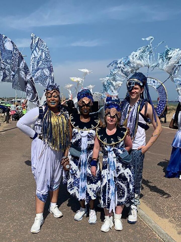 RJC Dance and Mango Arts Leeds West Indian Carnival Winning Troupe 2024 ‘AZUL’ at Sandhaven Beach