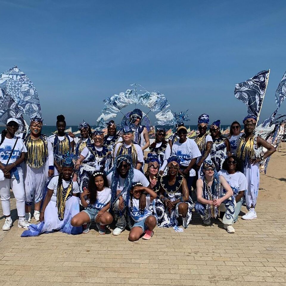 RJC Dance and Mango Arts Leeds West Indian Carnival Winning Troupe 2024 ‘AZUL’ at Sandhaven Beach