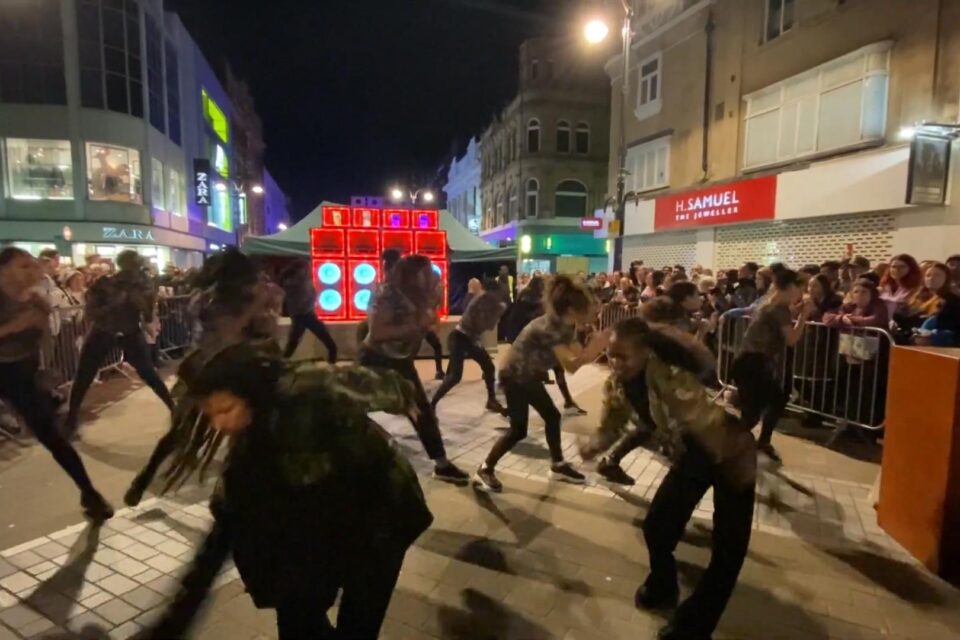 2022 Leeds Light Night: RJC Dance and Whispered Tales perform Distant Drums