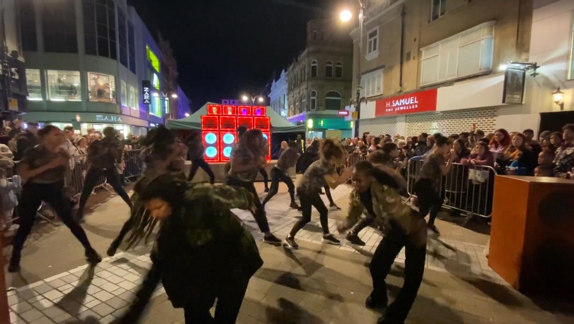2022 Leeds Light Night: RJC Dance and Whispered Tales perform Distant Drums